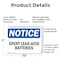 Signmission Spent Lead-Acid Batteries, 10 in W x Rectangle, Plastic OS-2PACK-NS-P-710-L-16605 - alternate 7